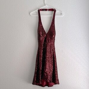 Red wine colored sequin dress size S